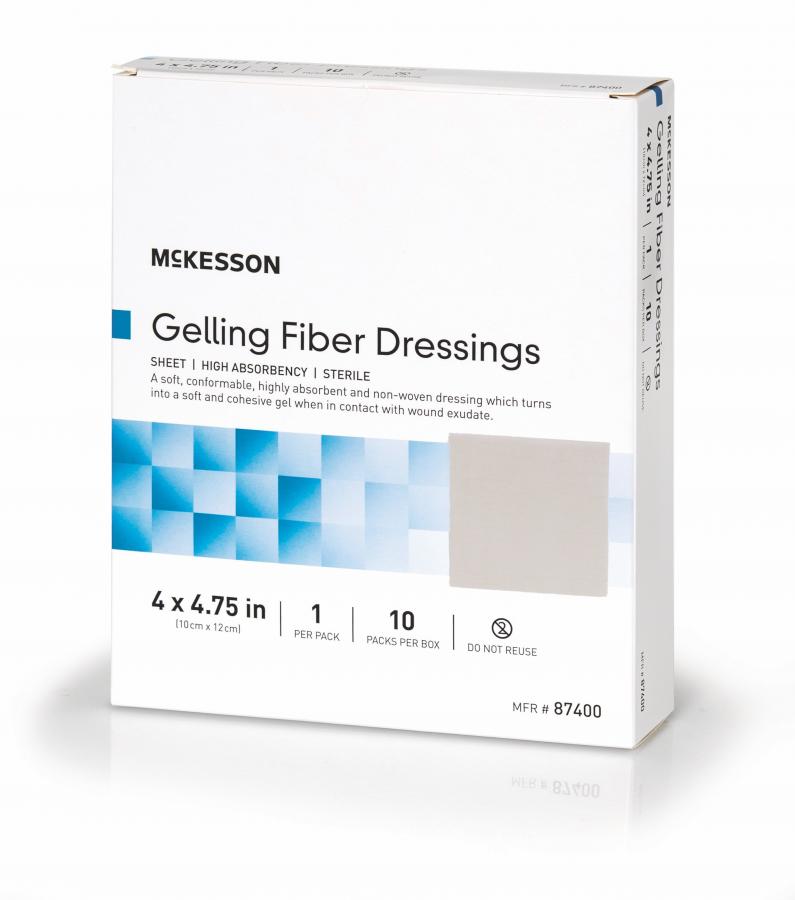 McKesson Absorbent Gelling Fiber Dressings, White, Carboxymethyl ...