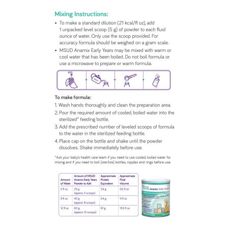 Nutricia MSUD Anamix Infant Formula