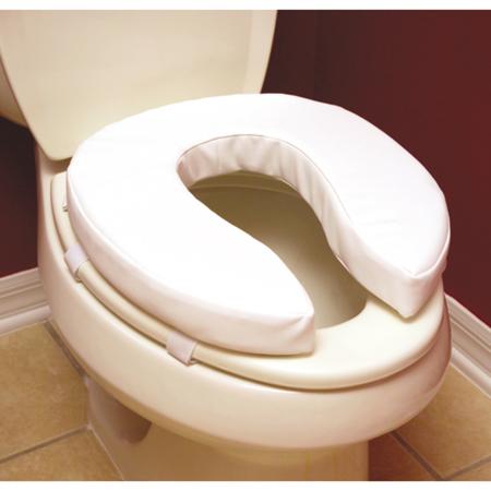 Padded Toilet Seat Cushion, Foam, 2 In. Thickness, Hook and Loop