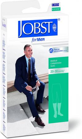 JOBST For Men Ribbed Compression Socks, Knee High, X-Large, Black ...