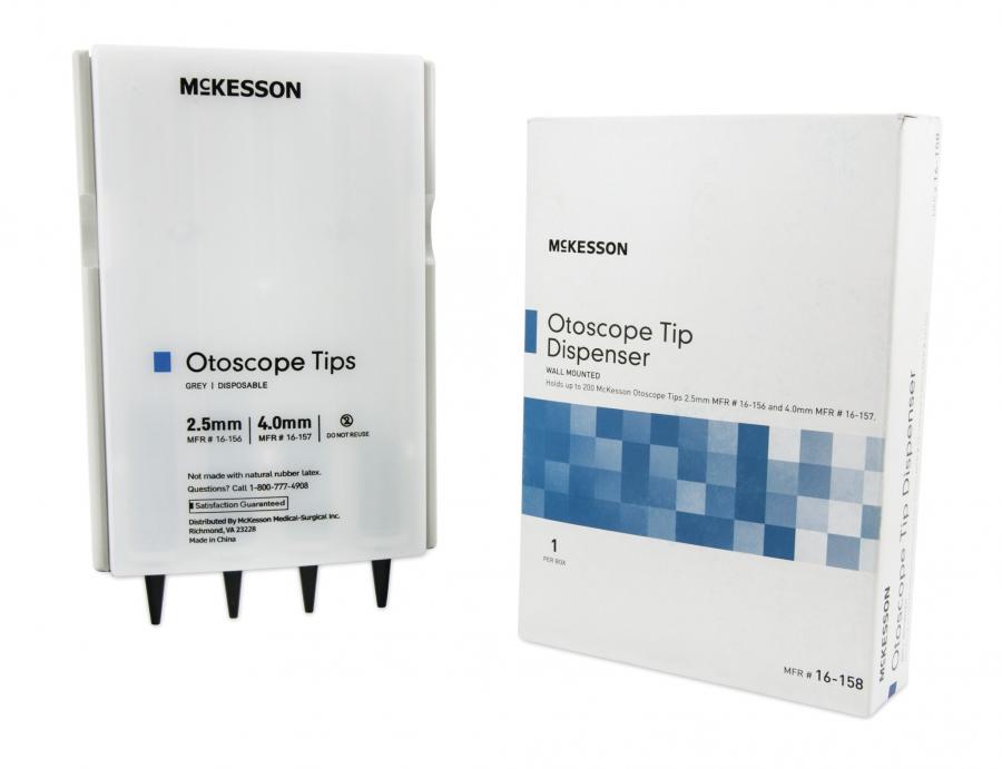 McKesson Specula Dispenser, White, McKesson Otoscope Tips (2.5 mm and 4 ...