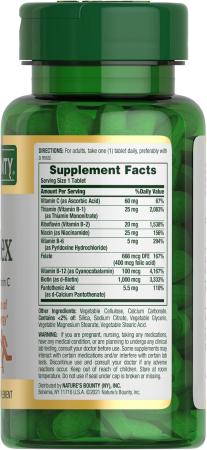 Nature's Bounty B Complex Super with Folic Acid and Vitamin C Tablets