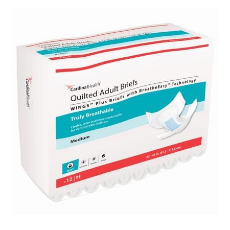 Cardinal Health Wings Quilted Plus with BreatheEasy Technology Incontinence Brief