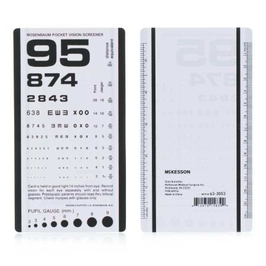 McKesson Eye Chart, Not Made with Natural Rubber Latex, Plastic ...