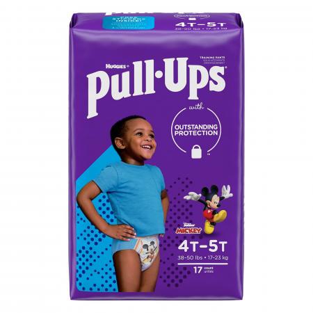 Pull-Ups Learning Designs Training Pants, Toddler, Male, Refastenable Tabs,  Disposable, Moderate Absorbency, 4T to 5T (38 to 50 Pounds), #51358
