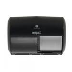 Georgia Pacific Toilet Tissues Dispensers Compact 2-Roll Side-by-Side Black Plastic Manual Double Roll Wall Mount