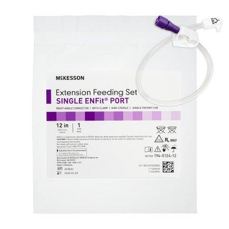 McKesson Bolus Enteral Feeding Extension Tube Set, 12 Inch, ENFit, Non ...