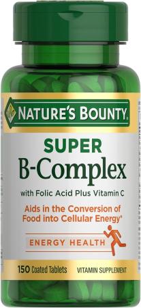 Nature's Bounty B Complex Super with Folic Acid and Vitamin C Tablets