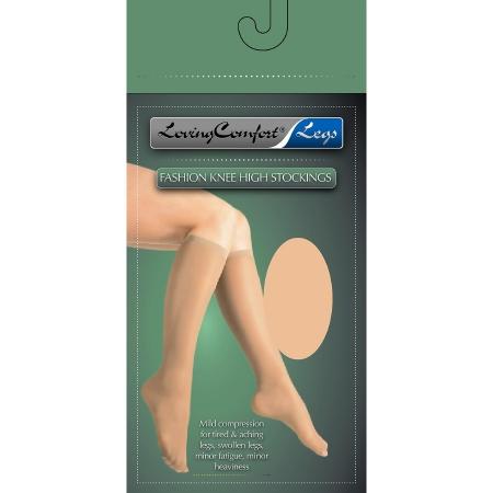 Loving Comfort Legs Compression Stockings, Knee High, X-Large, Beige,  Closed Toe, 20 to 30 mmHg Compression Rating, #1670 BEI XL