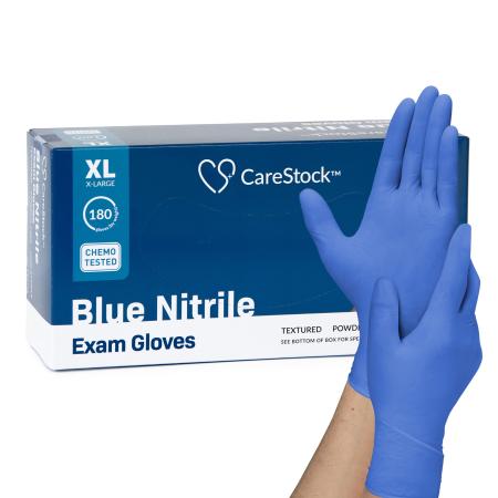 CareStock Blue Nitrile Exam Gloves